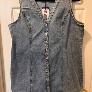 Frye Denim Button-Front Dress | Sleeveless | Size XXL